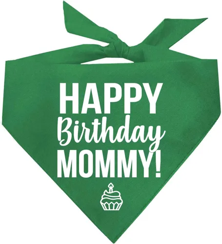Vista 9 de Bandana para perro Happy Birthday Mommy! - Bandana para perro, triángulo ajustable 100% algodón, fabricada en Estados Unidos, cumpleaños, tema