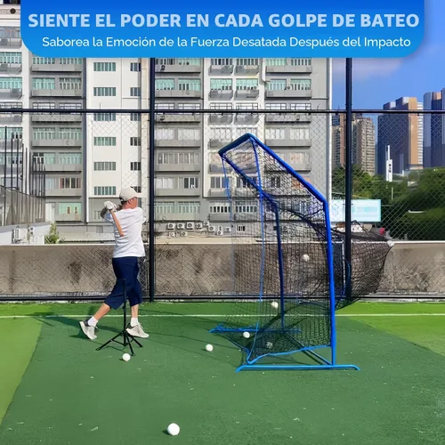 Vista 4 de Baseball Softball Net with Blocking System, Batting Cage Practice Net