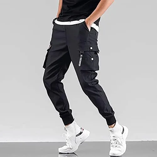 Vista 7 de Streetwear - Pantalones de hip hop, pantalones tipo cargo, pantalones deportivos, casuales, para hombres, parejas, mujeres, unisex