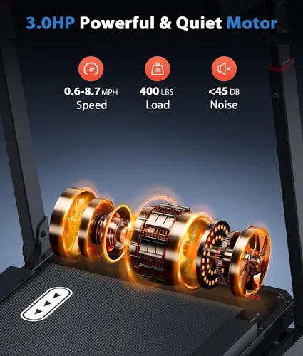 Vista 8 de CIIHI - Cinta de correr con inclinación automática, barandilla de altura ajustable, 15% de inclinación automática con capacidad de 400 libras