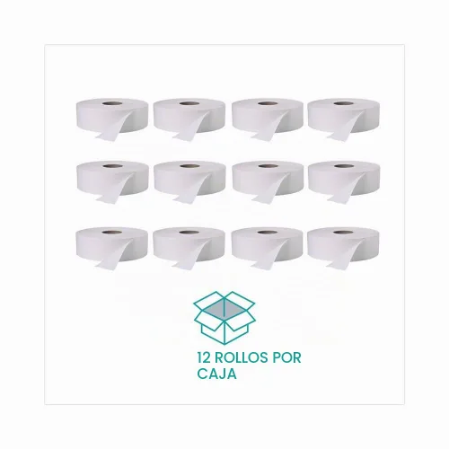 Vista 2 de Windsoft 202 Rollo de papel de baño jumbo de 2 capas, 1000 pies de largo x