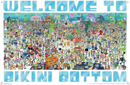 Vista 4 de Nickelodeon Bob Esponja - Póster de pared con alfileres de empuje de Every Character Ever 19
