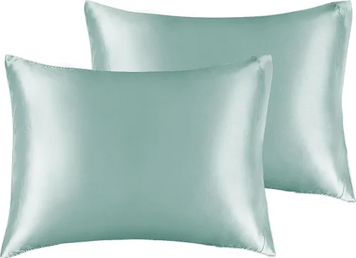 Vista 155 de BEDELITE Funda de almohada de satén para cabello y piel, súper suave y refrescante similar a las fundas de almohada de seda, paquete de 2 con cierre