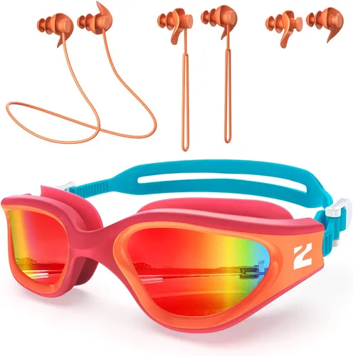 Vista 18 de ZIONOR G1 Lite - Gafas de natación polarizadas con 3 pares de tapones para los oídos, gafas de natación con protección UV antivaho para adultos