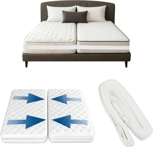 Vista 3 de Correa blanca para camas individuales/correa de cama individual a king/conector de cama individual/Carpintería de cama individual para convertir