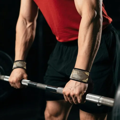 Vista 7 de Dark Green Gradient Marble Brown Beige Weight Lifting Straps 26" Power Workouts Deadlift Straps for Weightlifting, Deadlifting, Exercise, Strength