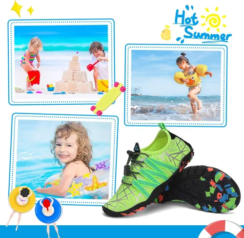 Vista 7 de SAGUARO Kids Boys Girls Water Shoes Non-Slip Quick-Dry Barefoot Aqua Shoe Outdoor Sport Beach Swimming Surfing Diving