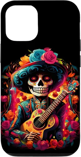 Vista 26 de iPhone 16 Sugar Skull Day of the DEAD Dia de Los Muertos Mariachi Case