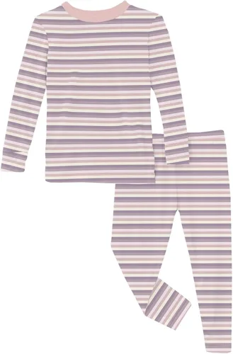 Vista 84 de KicKee Pants Conjunto de pijama de manga larga con estampado de piezas