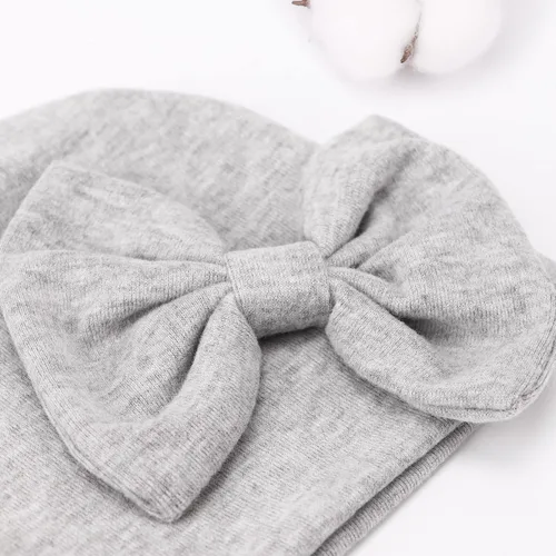Vista 5 de BQUBO - Conjunto de guantes de algodón para bebés recién nacidos, gorro de hospital, gorro con lazo, guantes de algodón para bebés de 0 a 6 meses