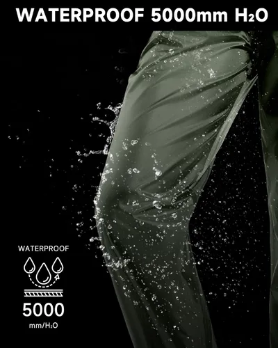 Vista 5 de Hebepol Pantalones de lluvia para mujer, ligeros, impermeables, a prueba de viento, para senderismo, pesca, al aire libre, con bolsa