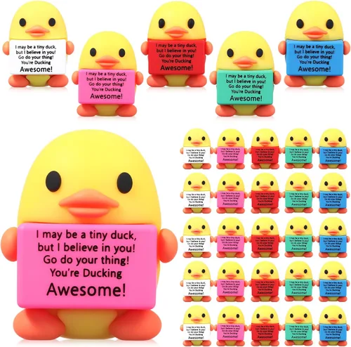 Vista 60 de Gejoy 25 piezas de mini figuras de pato, coloridos regalos motivacionales positivos, decoraciones inspiradoras de animales para graduación