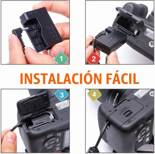 Vista 3 de Kimaru Batería ficticia LP-E8 ACK-E8 Adaptador de corriente de CA DR-E8 Kit de acoplador de CC para cámaras Canon EOS Rebel T5i T4i T3i T2i 700D