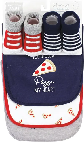 Vista 267 de Hudson Baby Conjunto de babero y calcetines unisex de algodón para bebé