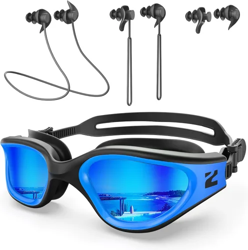 Vista 17 de ZIONOR G1 Lite - Gafas de natación polarizadas con 3 pares de tapones para los oídos, gafas de natación con protección UV antivaho para adultos