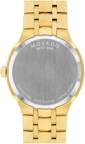Vista 3 de Movado Reloj PVD de oro amarillo con esfera negra 0607227, Negro -, Moderno