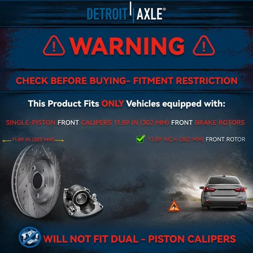 Vista 116 de Detroit Axle - Rotores de freno delantero para 04-13 Mazda 3 Rotores de frenos de disco 06-15 Mazda 5 Reemplazo: Rotor regular delantero de 11.81