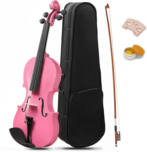 Vista 13 de Ktaxon Violín para principiantes y estudiantes, violines acústicos 4/4, kit de violín tamaño completo con estuche, arco, colofonia, para adultos