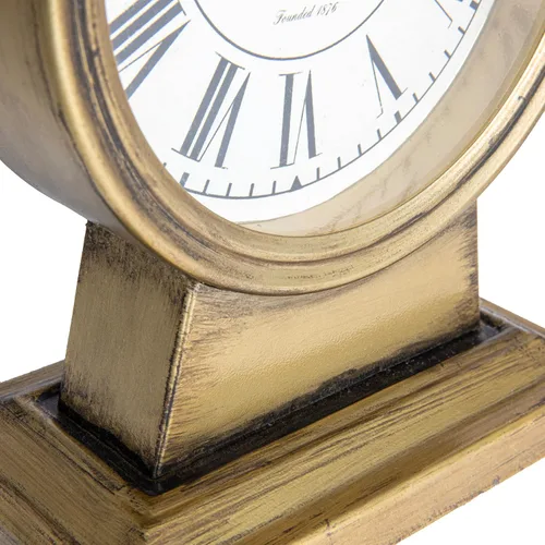 Vista 9 de Creative Co-Op Reloj decorativo de metal con acabado dorado