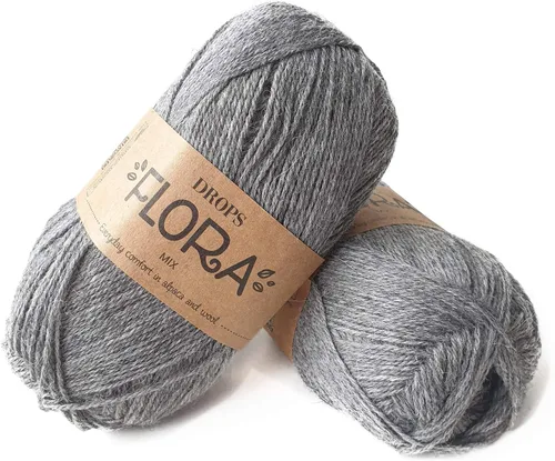 Vista 12 de 65% lana 35% hilo de alpaca, Drops Flora, 1 o superfino, peso de dedos, 4 capas, 1.8 onzas, 230 yardas por bola (01 blanco apagado)