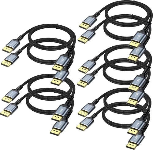 Vista 11 de Cable DisplayPort de 1 pie, paquete de 10 unidades, puerto de pantalla corta (DP) a cable DP de 1 pie [1440P @144 Hz, V1.2 ]