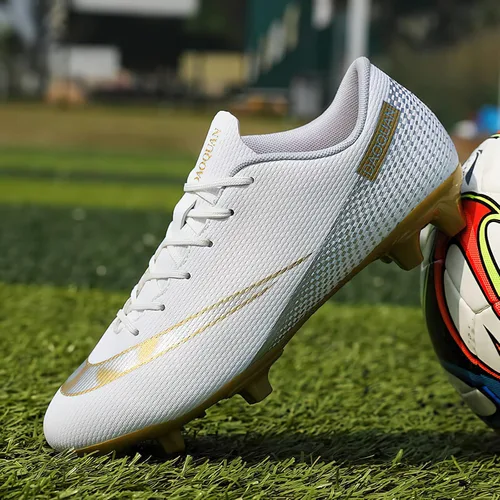 Vista 5 de rosyclo Zapatos de fútbol para hombres y mujeres, tacos de fútbol de césped para niños y jóvenes, tenis de fútbol FgAg de caña baja para unisex