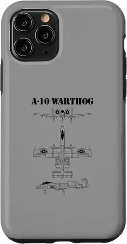 Vista 10 de iPhone 15 Vintage A-10 Warthog Avión Esquema en caja negra