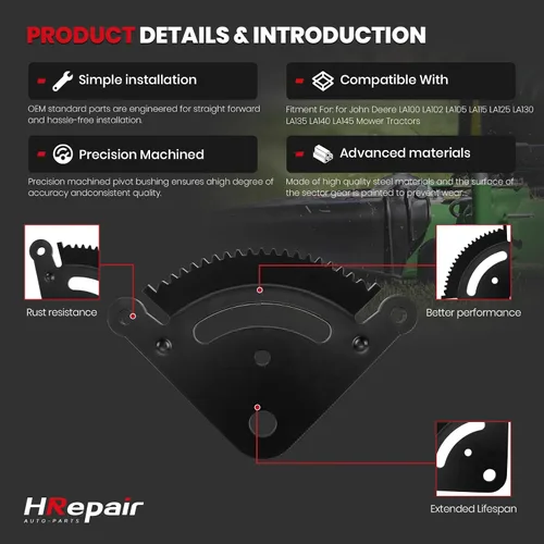 Vista 3 de Flip Manufacturing - Kit de piñón y piñón para John Deere LA Series – 19 dientes LA120, LA125, LA130, LA135, LA140, LA145, LA150 Reemplazo