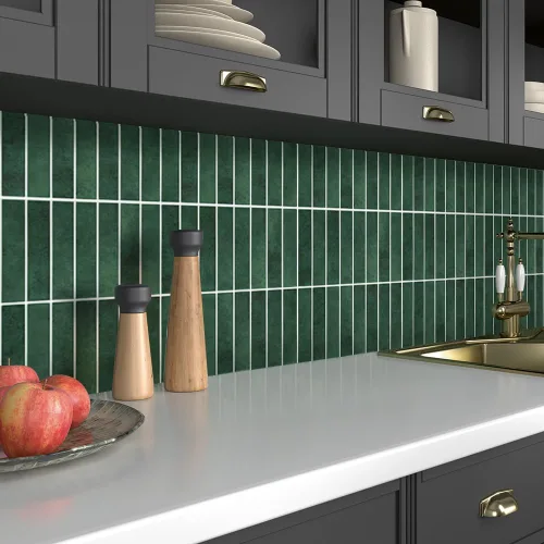 Vista 10 de Commomy Azulejos de pared de PVC ultraligero de 11.8 x 11.8 pulgadas, 10 unidades, color azul marino mate, para cocina, baño, inquilinos, azulejos