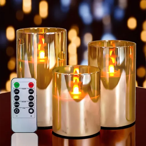 Vista 12 de Velas de té recargables sin llama con temporizador remoto y base de carga, velas LED que funcionan con pilas, velas USB para otoño, boda, Navidad
