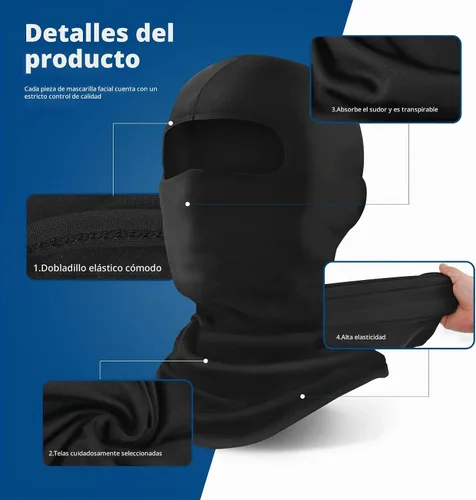 Vista 8 de YESLIFE Summer Balaclava Ski Mask for Men&Women, Face Mask 6 colores-1