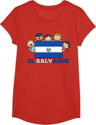 Vista 57 de Camiseta salvadoreña del Mes de la Herencia Hispana con la bandera de El Salvador para niños, Negro