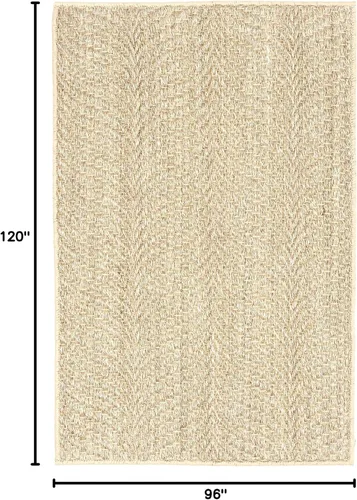 Vista 2 de Dash & Albert Wave Sand - Alfombra de sisal tejida, 7.5 x 9.5 pies, patrón sólido marrón Arena