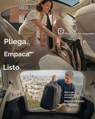 Vista 4 de Mompush Nexis - Cochecito de viaje ligero de fibra de carbono, equipaje de Negro