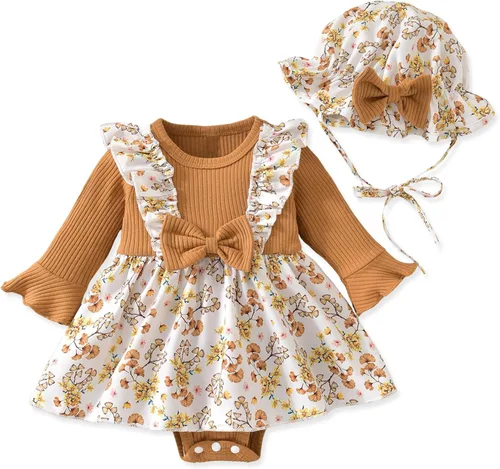 Vista 17 de Aalizzwell Vestido mameluco de una pieza para bebés y niñas con sombrero de 0 a 18 meses Rojo Navidad