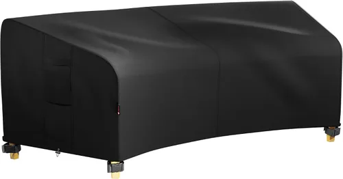 Vista 15 de iBirdie Funda para Muebles de Patio Exterior que se Ajusta a Sofás Seccionales en Forma de L de 100" x 130", 99" x 128", 98" x 126", Impermeable