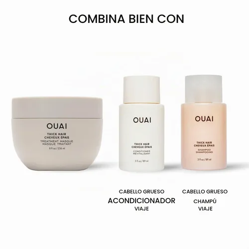 Vista 8 de OUAI Máscara para Cabello Grueso - Tratamiento con Aceite de Almendra, Aceite de Oliva y Queratina Hidrolizada para Restaurar el Cabello Dañado