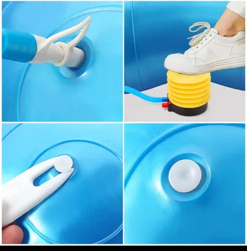 Vista 2 de Pelota de maní para niños Terapia, 90x45 cm Anti-explosión con bomba, pelota de ejercicio de calidad de gimnasio para yoga, físico, entrenamiento