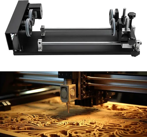 Vista 6 de Rotary Carving Fixture Aluminum Alloy Roller Rotary Axis for Engraving