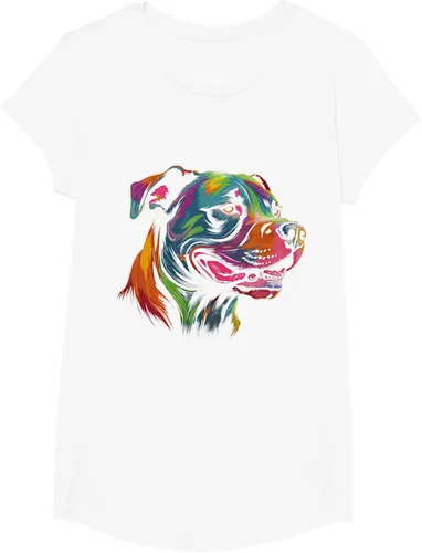 Vista 23 de Pit Bull Mom Dog Lover Colorido Artistic Pitbull Owner - Camiseta para mujer, Negro