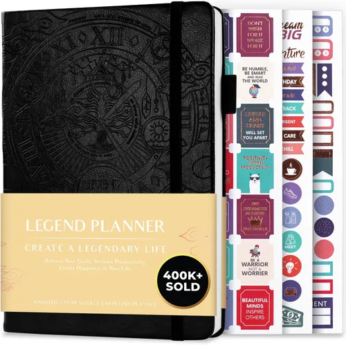 Vista 13 de Planificador Legend – planificador de vida semanal y mensual sin fecha para alcanzar tus objetivos y vivir feliz. Cuaderno organizador, diario