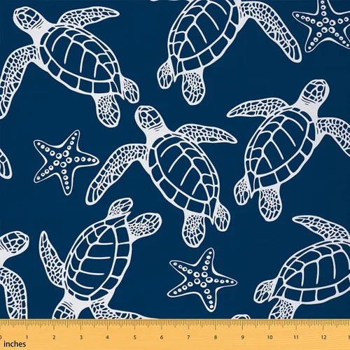Vista 7 de jejeloiu The Yard, tela de tapicería de concha de mar de playa para sillas, tela decorativa impermeable para exteriores, 1 yarda, turquesa tostado