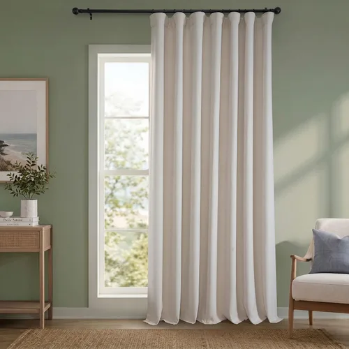 Vista 15 de HPD Half Price Drapes - Cortinas de lino sintético para sala de estar (2 paneles) - 100 pulgadas de ancho x 84 pulgadas de largo - Cortinas
