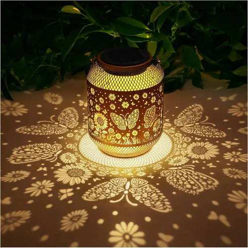 Vista 9 de Faroles solares para exteriores impermeables con diseño de colibrí para jardín, regalos de cumpleaños para mujeres, mamá, abuela, luces solares