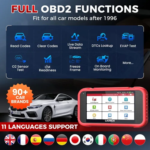 Vista 6 de Escáner LAUNCH OBD2 actualizado 2026 CRP123E V2.0 Elite, herramienta de diagnóstico para motor, ABS, SRS, AT, con 7 reinicios