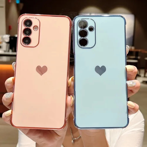 Vista 129 de phylla Funda de teléfono compatible con Samsung Galaxy A12 de 6.5 pulgadas, lindo corazón chapado en oro, elegante funda de lujo para mujer