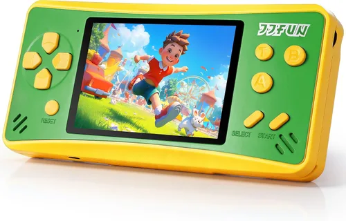 Vista 10 de Juegos de mano para niños de 4 a 12 años, 168 videojuegos retro integrados, reproductor de juegos portátil con pantalla de 3.2 pulgadas, recargable