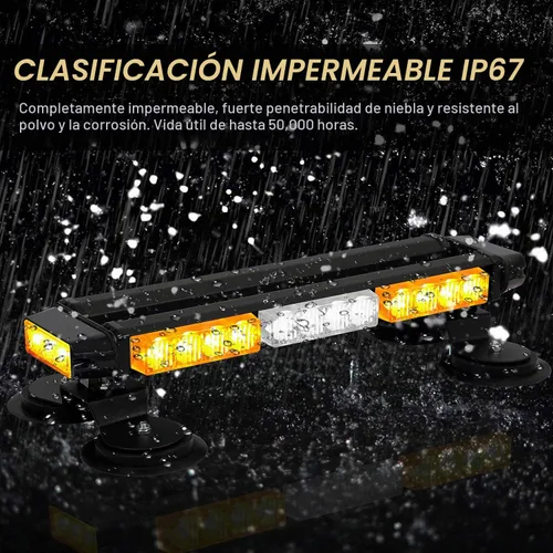Vista 6 de ASPL - Barra de luz intermitente espectroscópica LED de 16.8 pulgadas, 26 modos intermitentes de alta intensidad, luces de advertencia de peligro