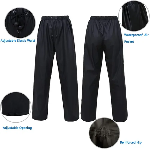 Vista 4 de Niruoxn Traje de lluvia para hombre impermeable para mujer con capucha para guardar para trabajar pescar acampar