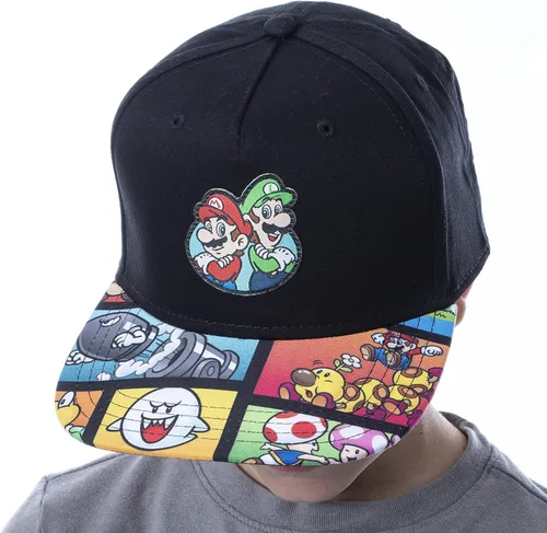 Vista 2 de Nintendo Super Mario and Luigi Character Youth Flat Bill Gorra ajustable Snapback